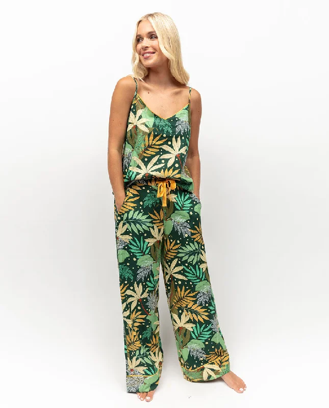 Gabrielle Leaf Print Cami & Wide Leg Pant Set