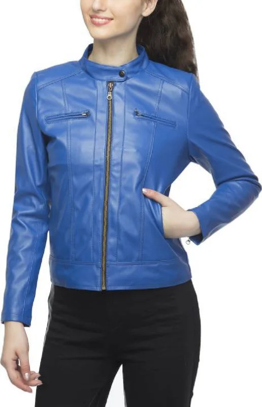 Koza Leathers Women's Real Lambskin Leather Bomber Jacket KW399