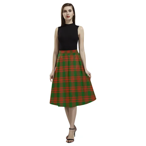 Menzies Green Modern Tartan Aoede Crepe Skirt