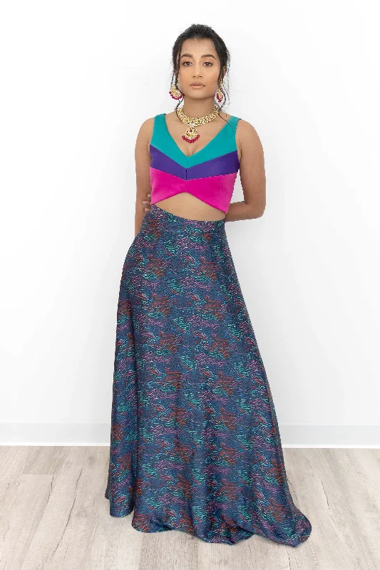 RESSA Wild Print Lehenga Skirt