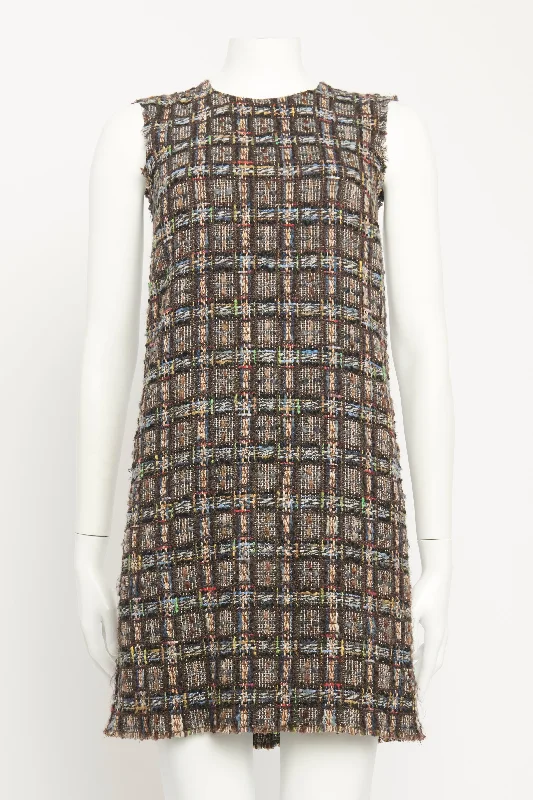 Check Tweed Preowned Shift Dress