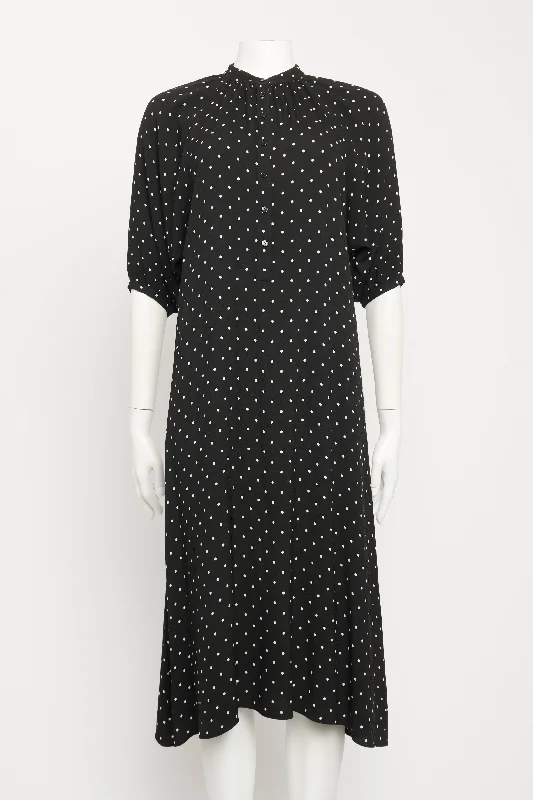 Ebony Polka Mid-Length Preowned Dress