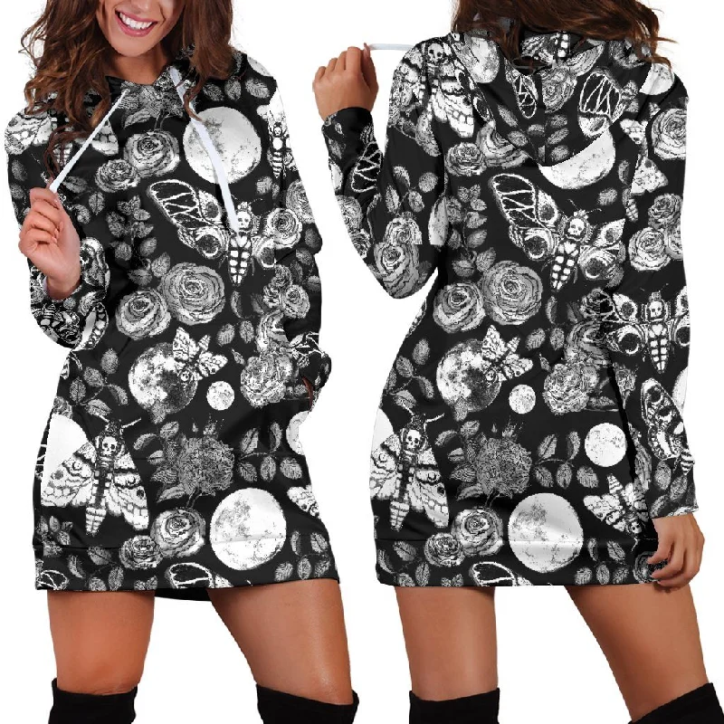 Enchanted Night -  Black n' White hoodie - dress