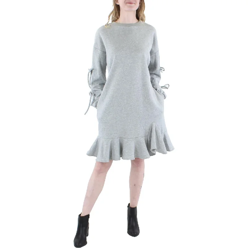 CQ by CQ Womens Grommet Ruffled Sweatshirt Dress